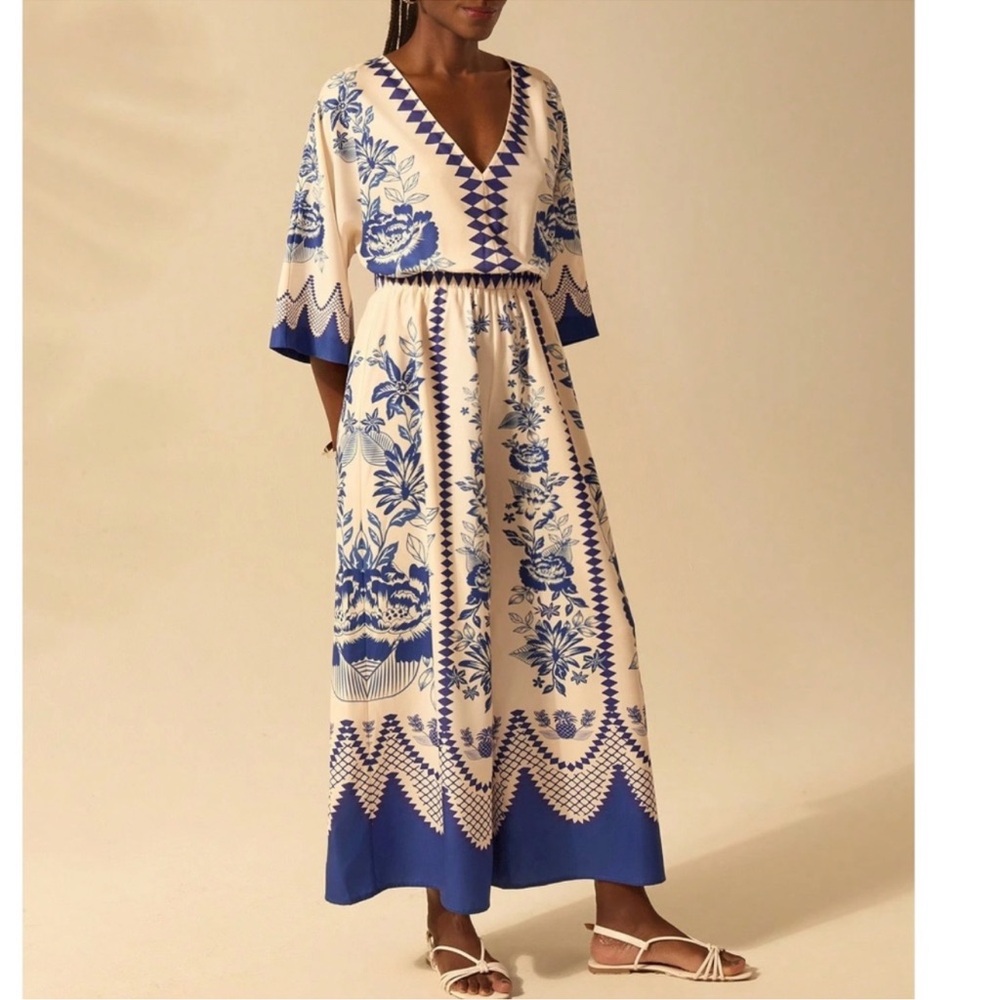 Plus Boho Floral Print V Neck Short Sleeve Wide Leg Jumpsuit 1X 2X 3X